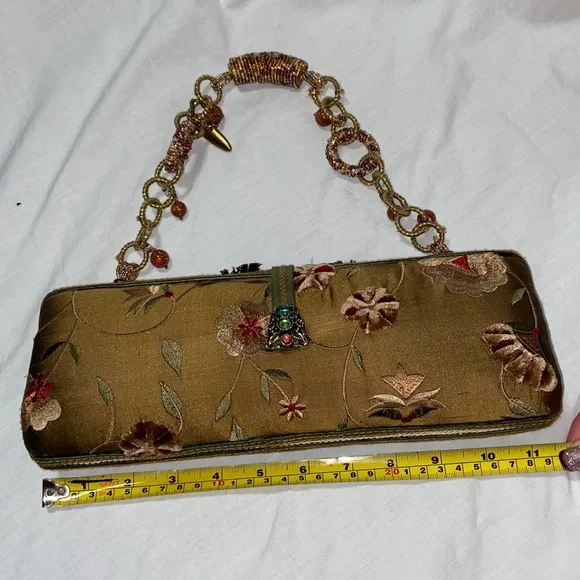 RARE HTF Like new Mary Frances Vintage Jeweled & Beaded feathers Clutch - Picture 9 of 16